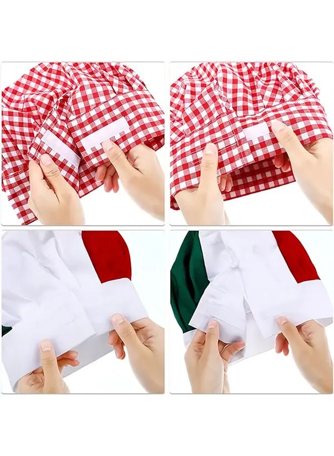 2pcs Red Chef Hats Adjustable Elastic Band Durable Kitchen Uniform - Image 2
